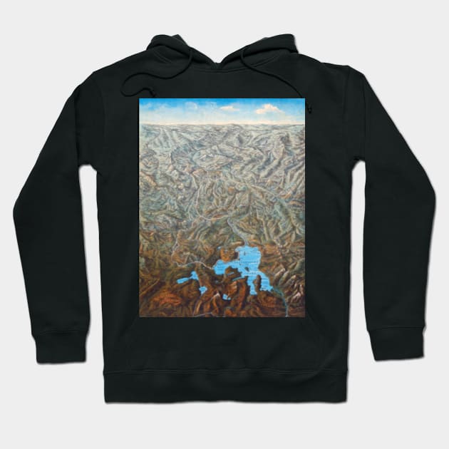 Vintage Map Topographical Yellowstone Travel Hoodie by pdpress